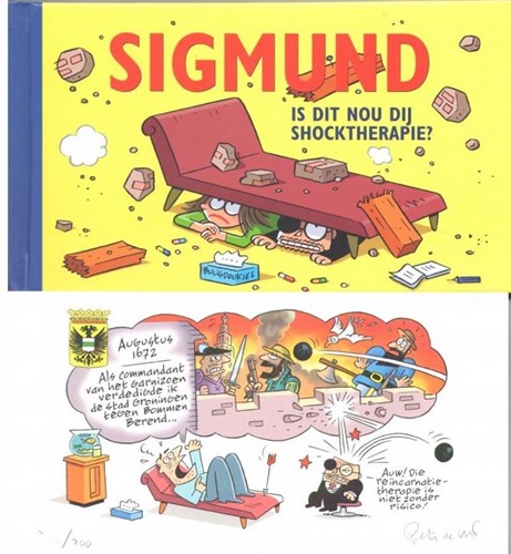 Grunneger Stripreeks 3 - Sigmund: Is dit nou dij shocktherapie?, Hardcover + prent, Eerste druk (2015) (Stripwinkel Akim)