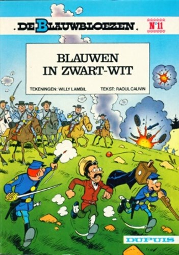 Blauwbloezen, de 11 - Blauwen in zwart-wit, Softcover, Eerste druk (1977), Blauwbloezen - Dupuis (Dupuis)