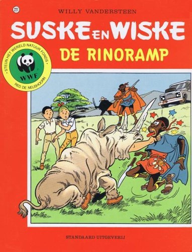 Suske en Wiske 221 - De rinoramp, Softcover, Eerste druk (1989), Vierkleurenreeks - Softcover (Standaard Uitgeverij)